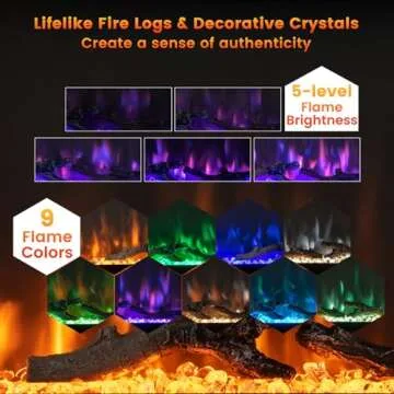 Tangkula 36 Inch Electric Fireplace with Remote Control