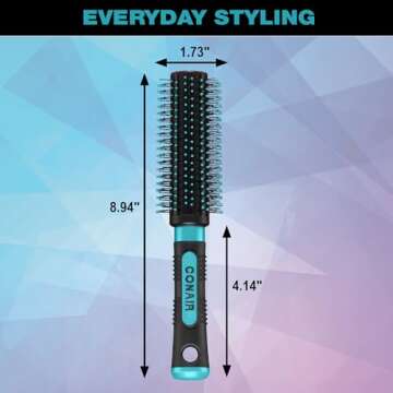 Conair Salon Results Round Brush - Nylon Bristle Hairbrush for Blowout Styling