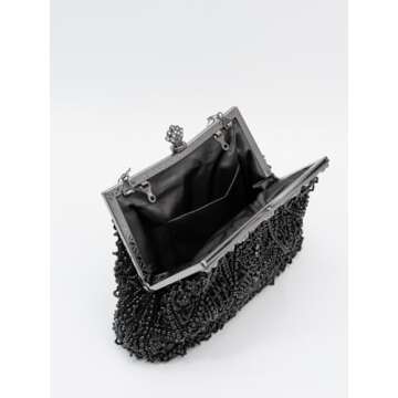 Lapulio Vintage Floral Leaf Evening Clutch for Formal Events