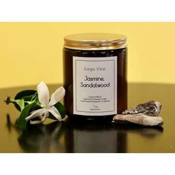 All-Natural Jasmine Sandalwood Candle Safe for Pets