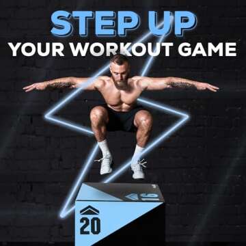 Yes4All 3 in 1 Foam Plyometric Jump Box - Jump Training & Conditioning - Heavy - 16x18x20, Light Blue