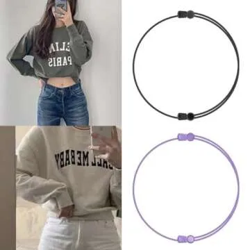 LHNYUNZY Adjustable Elastic Band Crop Tool for Sweater & Shirt (White, Large)