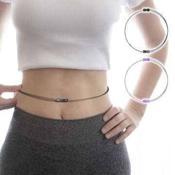 LHNYUNZY Adjustable Elastic Band Crop Tool for Sweater & Shirt (White, Large)