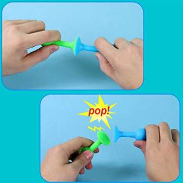 48 Piece Suction Cup Toys Construction Set, Silicone Building Blocks DIY Blocks Toys - Sucker Toys are Fun Bath Toys,Sensory Toy for Toddlers 3 Year Old Boys and Girls