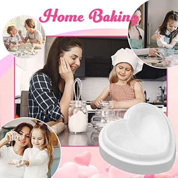MOTZU Smooth Heart Mold, Chocolate Mold, Love Shaped Silicone Cake Mould, 6-1/3 inch Baking Pan for Cake Decorating, Candy Making, Chocolate, Mousse, Dessert, Cheesecake, Oven Safe