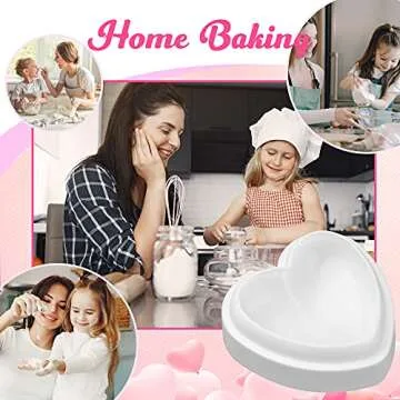 MOTZU Smooth Heart Mold, Chocolate Mold, Love Shaped Silicone Cake Mould, 6-1/3 inch Baking Pan for Cake Decorating, Candy Making, Chocolate, Mousse, Dessert, Cheesecake, Oven Safe