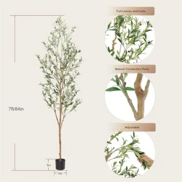 Bellacat Faux Olive Tree 7ft for Home & Office Decor
