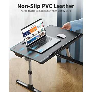 Adjustable Laptop Bed Tray Desk for Work and Play
