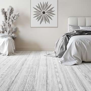 5x7 Area Rug Machine Washable Boho Design for Home