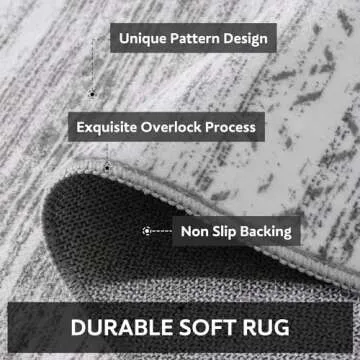 5x7 Area Rug Machine Washable Boho Design for Home