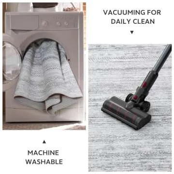 5x7 Area Rug Machine Washable Boho Design for Home