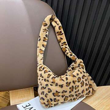 YFGBCX Plush Underarm Bag, Ladies Fluffy Shoulder Bag, Women Y2K Furry Purse Fluffy Tote Bag for Autumn and Winter
