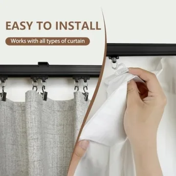 MaKefeile Heavy-Duty Ceiling Curtain Track 9ft