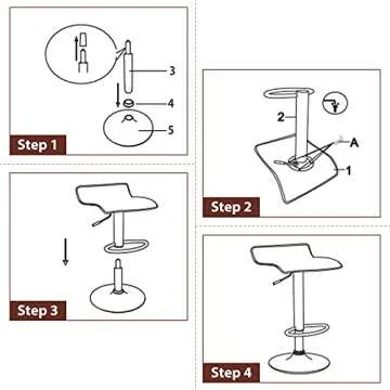 Casart Bar Stools Set of 2, Adjustable Swivel PU Leather Barstools w/Footrest, Chrome Base, Hydraulic Modern Bar Chairs for Dining Room Pub Cafe, Counter Height Bar Stools for Kitchen Island (Black)