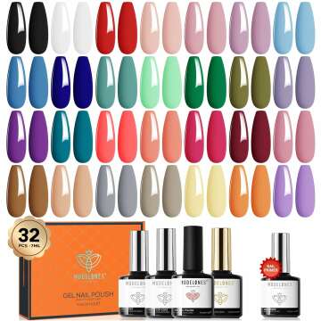 Modelones Gel Nail Polish Set - 32 PCS DIY Manicure Kit