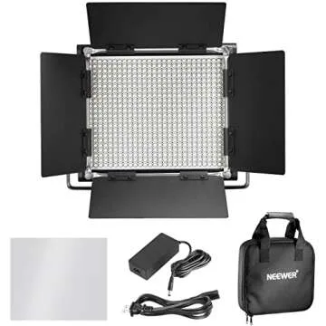Neewer 2 Packs 660 LED Video Light with Stand Kit, Dimmable Bi-Color 3200K~5600K CRI96+ Video Lighting with 75” Light Stand, U-Bracket and Barndoor for Photography/YouTube/Gaming/Live Streaming/Zoom