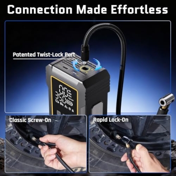 Portable Tire Inflator with 12000mAh Battery Power