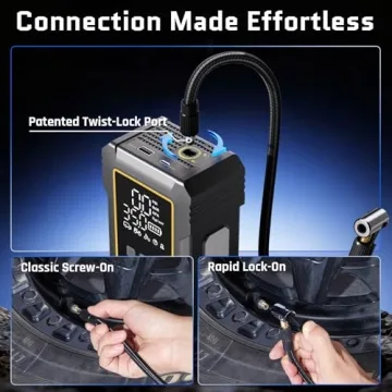 Portable Tire Inflator with 12000mAh Battery Power