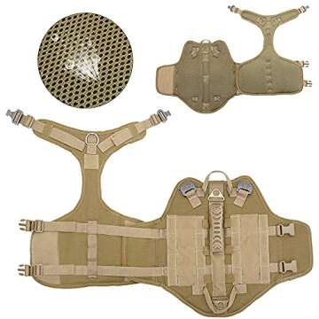 PET ARTIST Tactical Dog Harness for Hiking Training, No Pull Vest Harness for Medium Large Dogs, wit...