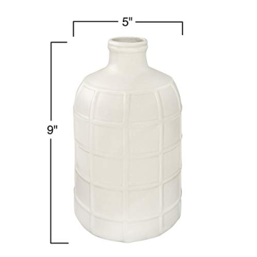 Stylish Creative Co-Op Large Stoneware Windowpane Vase