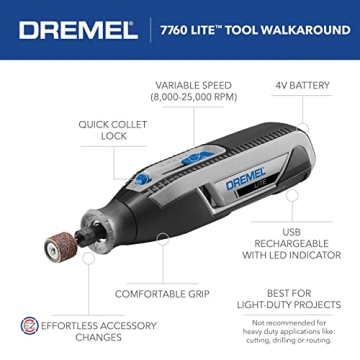 Dremel Lite 7760 Cordless Rotary Tool - Perfect for DIY