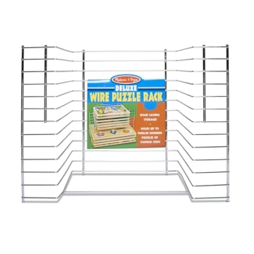 Melissa & Doug Deluxe Metal Wire Puzzle Storage Rack Organizer for Kids