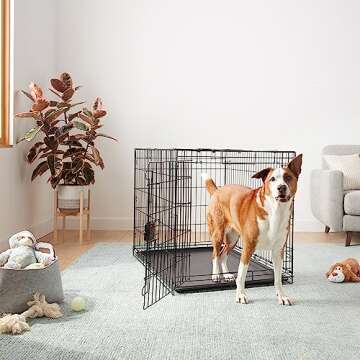 Durable Foldable Dog Crate 42in for Pet Comfort and Safety