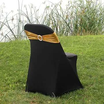 50 Pack Metallic Golden Chair Sashes for Events