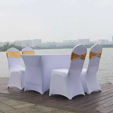 50 Pack Metallic Golden Chair Sashes for Events