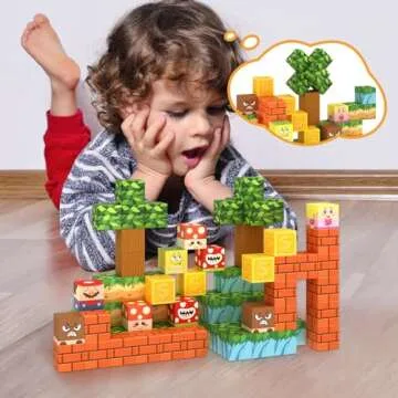 Yumiga Magnetic Blocks, Magnet Cube Toys, Building Magnetic Cube Set, Magnetic Building Blocks for Toddlers, Strong Magnet, STEM Sensory Educational Toy Gift for Kids Boys & Girls Ages 3 4 5 6 7 8