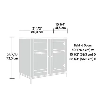 Sauder 420035 North Avenue Display Cabinet, For TVs up to 32", Charter Oak finish