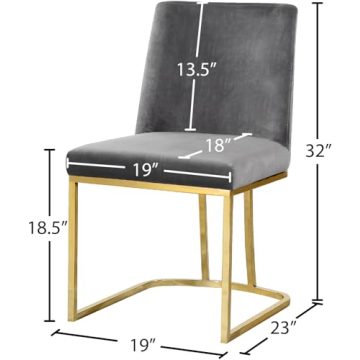 Meridian Heidi Collection Velvet Dining Chair Set of 2