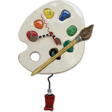 Whimsical Artist Palette Wall Clock - 13x8.5 in