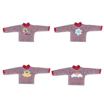 E-TING Santa Clothing Christmas Accessories for elf Doll (Sweater Set - 1 Sweater + 8 Attachable Decals)