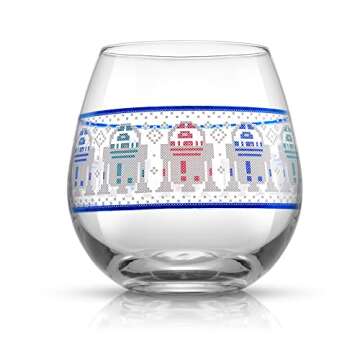 JoyJolt Star Wars™ Ugly Sweater Stemless Glasses. Set of 4 Large 15oz Stemless Glass Drinking Glasses Gifts for Kitchen Men or Women, Star Wars Collectibles for Adults