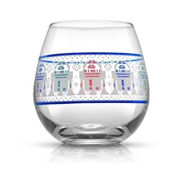 JoyJolt Star Wars™ Ugly Sweater Stemless Glasses. Set of 4 Large 15oz Stemless Glass Drinking Glasses Gifts for Kitchen Men or Women, Star Wars Collectibles for Adults