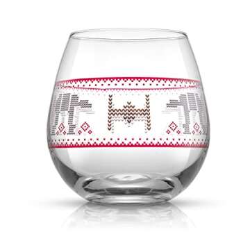 JoyJolt Star Wars™ Ugly Sweater Stemless Glasses. Set of 4 Large 15oz Stemless Glass Drinking Glasses Gifts for Kitchen Men or Women, Star Wars Collectibles for Adults