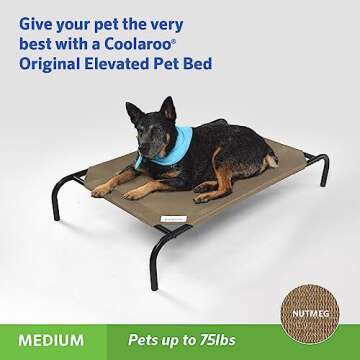 Coolaroo The Original Cooling Elevated Dog Bed, Indoor and Outdoor, Medium, Nutmeg