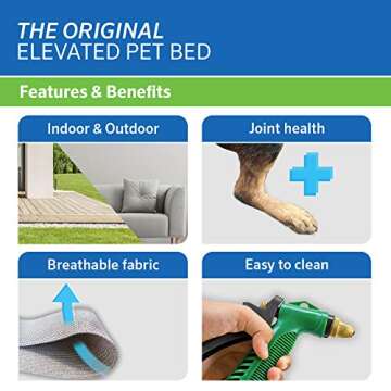 Coolaroo The Original Cooling Elevated Dog Bed, Indoor and Outdoor, Medium, Nutmeg