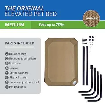 Coolaroo The Original Cooling Elevated Dog Bed, Indoor and Outdoor, Medium, Nutmeg