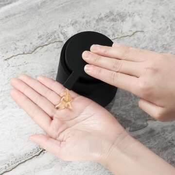 YAUKPH Matte Black Liquid Hand Soap Dispenser Plastic 11 oz - Modern Minimalist Style for Bathroom & Kitchen Countertop Refillable