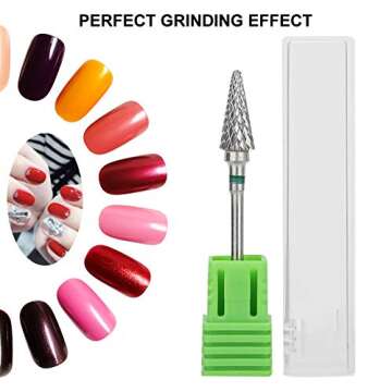 Manicure Drill Bit Tungsten Steel Nail Art Manicure Drill Bits Electric Pedicure Manicure Grinding Head Nail Art Tools for Manicure Pedicure Home Salon Use(01)