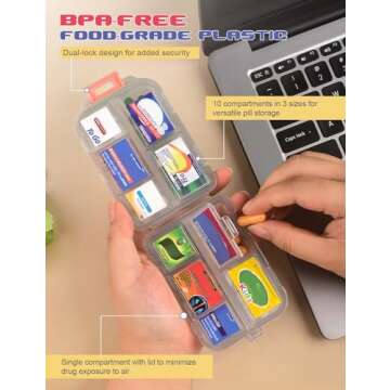 Compact DIY Travel Pill Organizer Set with Labels