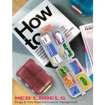 Compact DIY Travel Pill Organizer Set with Labels