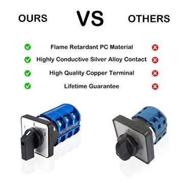 VictorsHome Changeover Switch LW28-63 3 Positions 12 Terminals Universal Rotary Cam Selector Latchin...