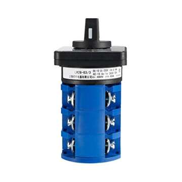 VictorsHome Changeover Switch LW28-63 3 Positions 12 Terminals Universal Rotary Cam Selector Latching Switches 690V 63A