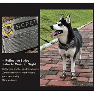 FEETCITY Waterproof Dog Boots with Reflective Straps