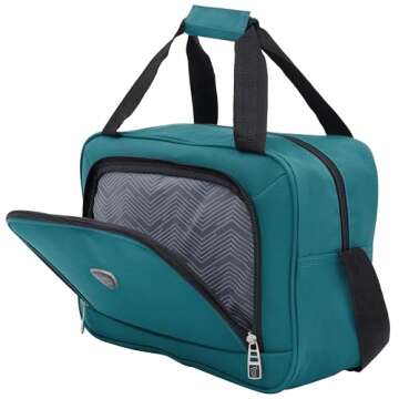 Travelers Club Chicago Hardside Expandable Spinner Luggage, Teal, 3 Piece Set