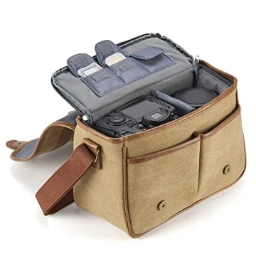 Evecase Classic Camera Bag - Stylish DSLR Shoulder Case