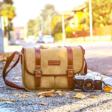 Evecase Classic Camera Bag - Stylish DSLR Shoulder Case